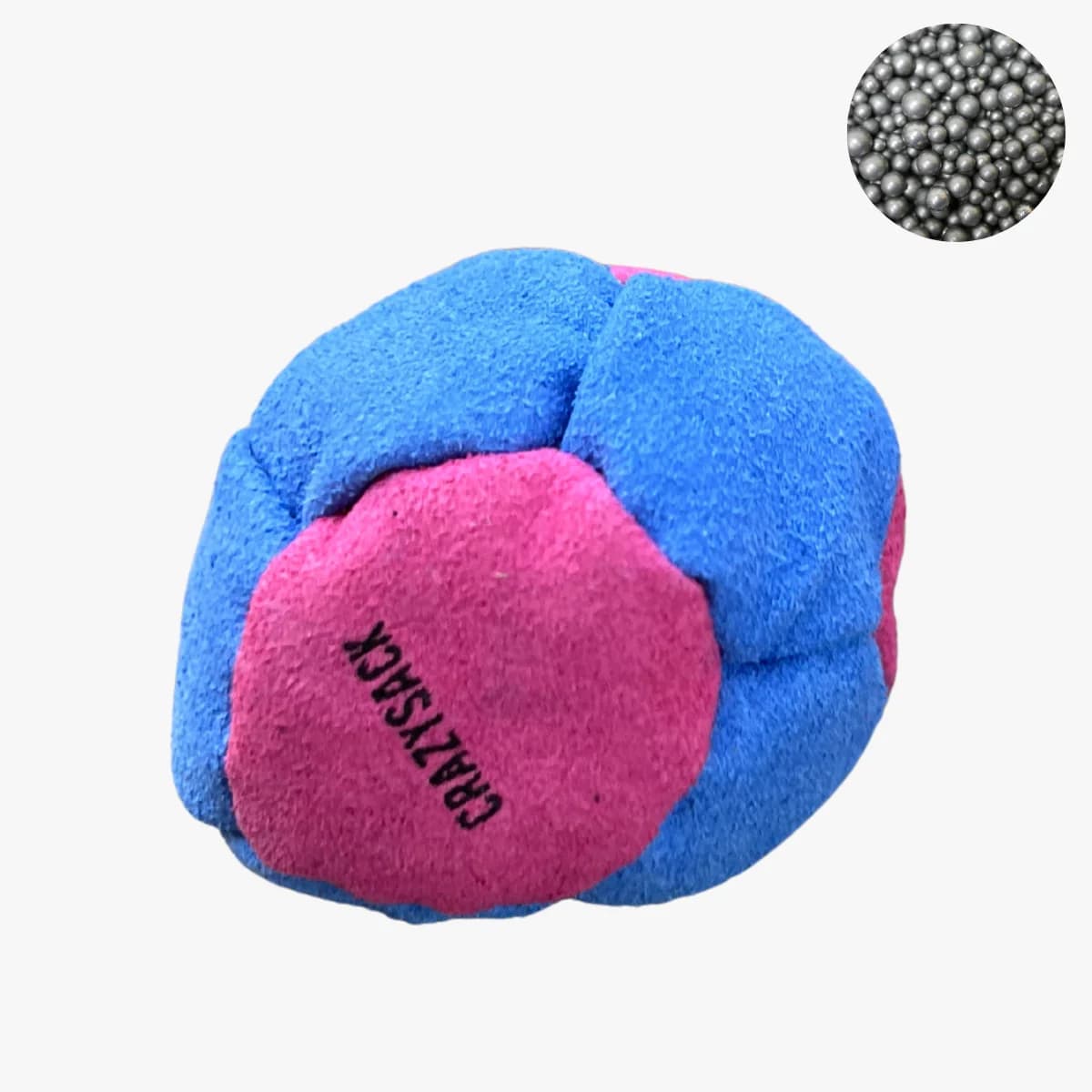 12 Panels Footbag mit Metallkugeln – Crazy Sack Stoffball & Kickball (blau-lila)