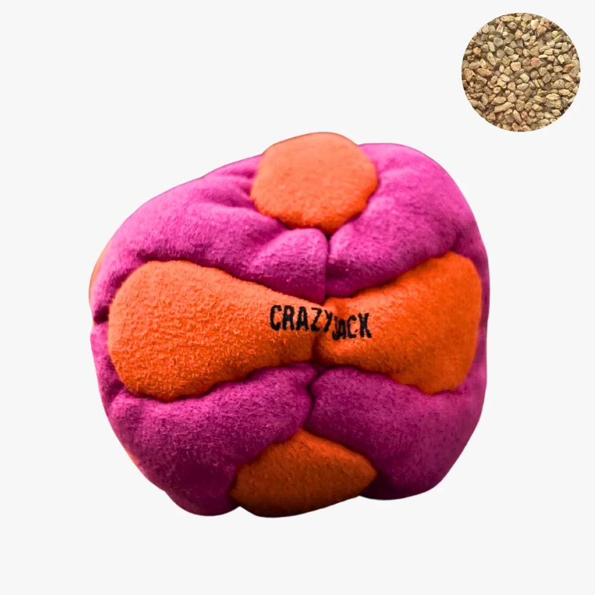 14 Panels Footbag mit Sandfüllung - Crazy Sack Jonglierball & Kickball (pink-orange)
